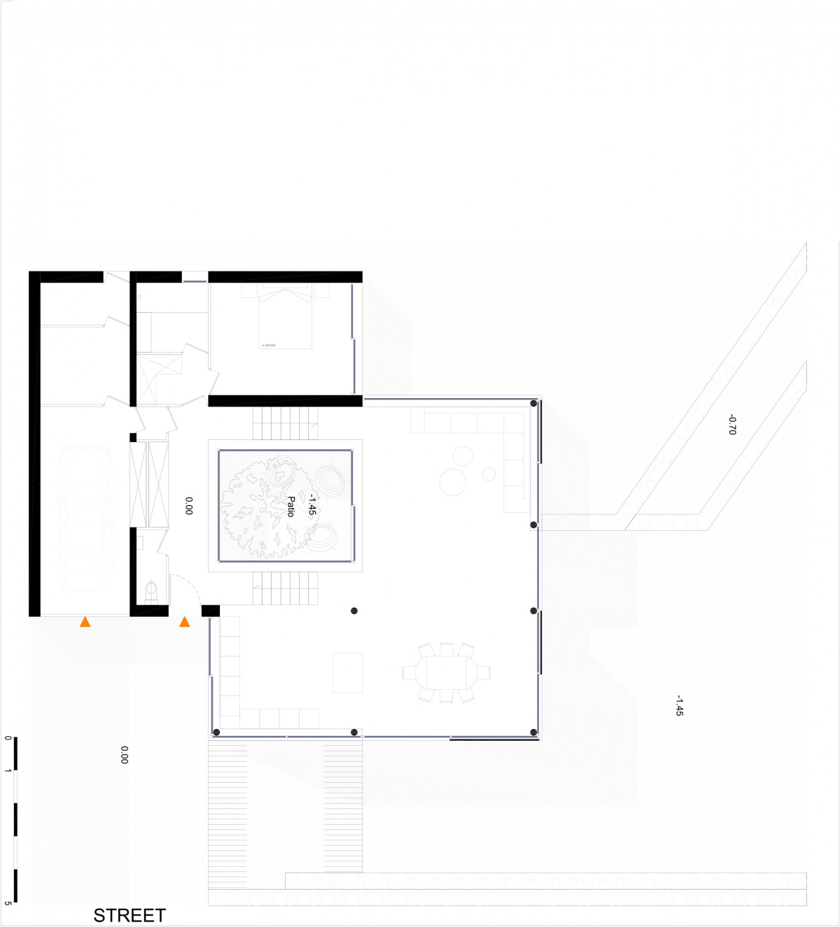 Projet de maison contemporaine  Patio en Roumanie // Promoteur priv : AXX_DUM_PLANS MAISON 2-RDC.