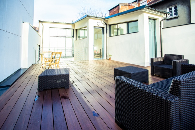 Construction d'un loft : 17 La terrasse