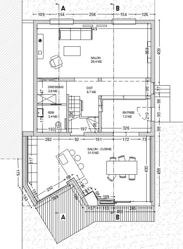 Extension et rnovation  Asnires sur Seine : plan