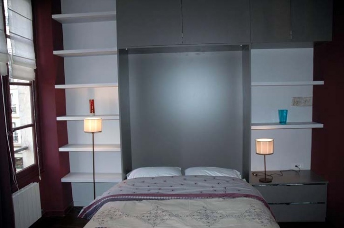 Charme de l'ancien et confort de la modularit : lit escamotable