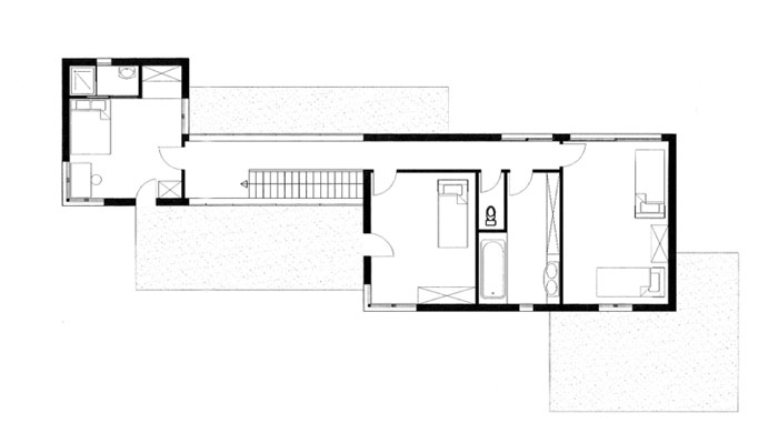 Maison contemporaine GMT (77) : Plan du 1er étage.