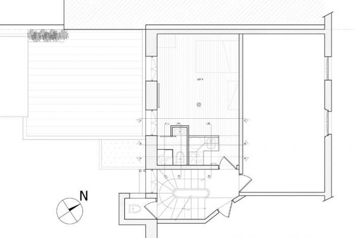 Extension en coeur d'lot / Atelier d'artiste : Plan R+1