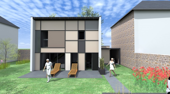 Maison neuve - Projet S+S : 2- Construction neuve maison contemporaine mtallique rennes architecte