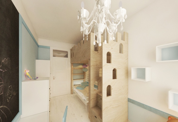 Appartement  Varsovie : Chambre 02 3D