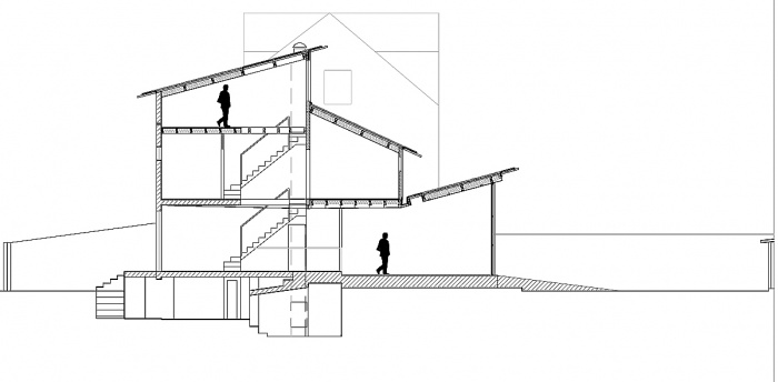 Maison de Ville : coupe longitudinale