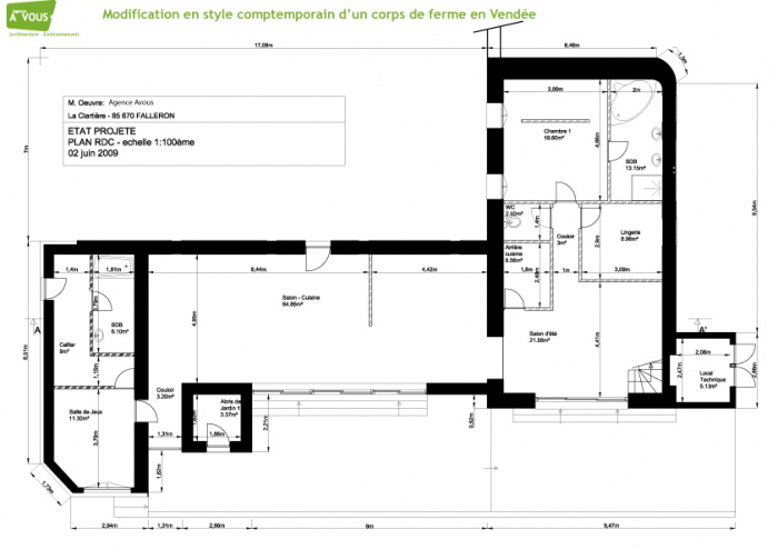 Raffectation d'une grange en habitation contemporaine