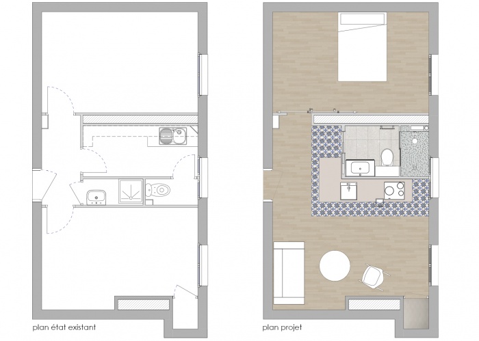 RNOVATION APPARTEMENT 75011 : PLANS AVANT / APRES